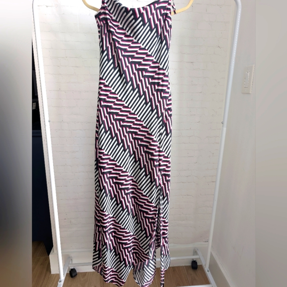 Stylish Black and White Striped Maxi Dress